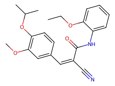 (Z)-2-Cyano-N-(2-ethoxyphenyl)-3-(3-methoxy-4-propan-2-yloxyphenyl)prop-2-enamide structure