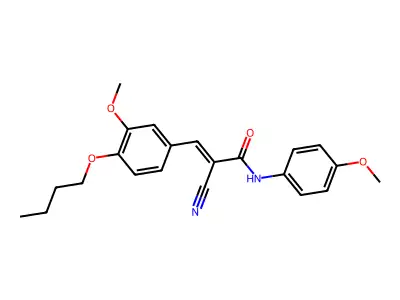 (E)-3-(4-butoxy-3-methoxyphenyl)-2-cyano-N-(4-methoxyphenyl)prop-2-enamide structure