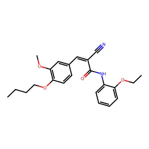 (2E)-3-(4-butoxy-3-methoxyphenyl)-2-cyano-N-(2-ethoxyphenyl)prop-2-enamide structure