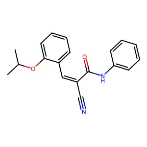 (E)-2-cyano-N-phenyl-3-(2-propan-2-yloxyphenyl)prop-2-enamide structure
