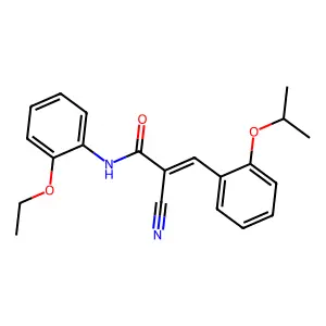 (E)-2-cyano-N-(2-ethoxyphenyl)-3-(2-propan-2-yloxyphenyl)prop-2-enamide structure