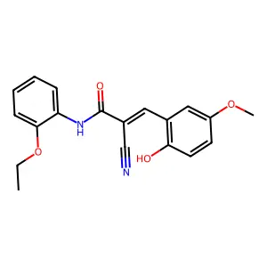 2-cyano-N-(2-ethoxyphenyl)-3-(2-hydroxy-5-methoxyphenyl)prop-2-enamide structure