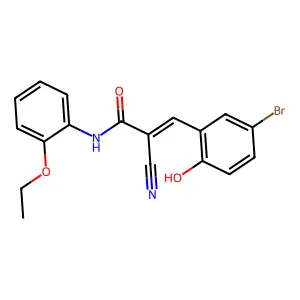 3-(5-bromo-2-hydroxyphenyl)-2-cyano-N-(2-ethoxyphenyl)prop-2-enamide structure
