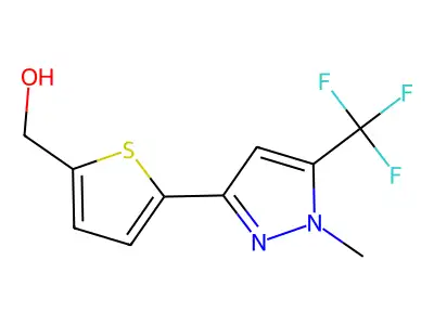 {5-[1-methyl-5-(trifluoromethyl)-1H-pyrazol-3-yl]thiophen-2-yl}methanol structure