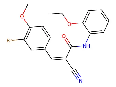 3-(3-bromo-4-methoxyphenyl)-2-cyano-N-(2-ethoxyphenyl)prop-2-enamide structure