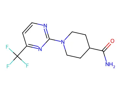 1-[4-(Trifluoromethyl)pyrimidin-2-yl]piperidine-4-carboxamide structure