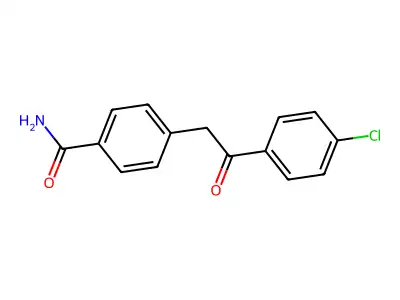 4-[2-(4-Chlorophenyl)-2-oxoethyl]benzamide structure