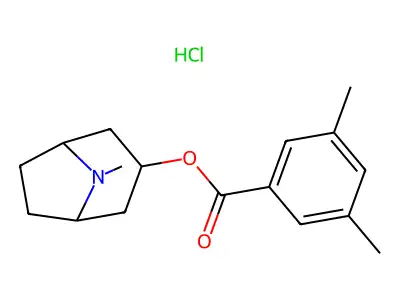 (8-Methyl-8-azabicyclo[3.2.1]octan-3-yl) 3,5-dimethylbenzoate;hydrochloride structure