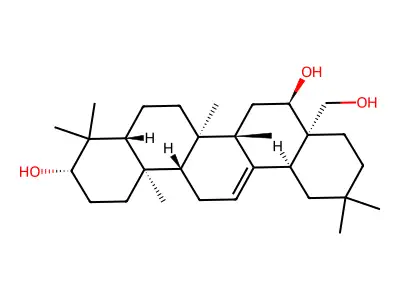 Olean-12-ene-3,16,28-triol structure