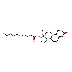 13-ETHYL-17B-HYDROXYGON-4-EN-3-ONE DECANOATE, DL- structure