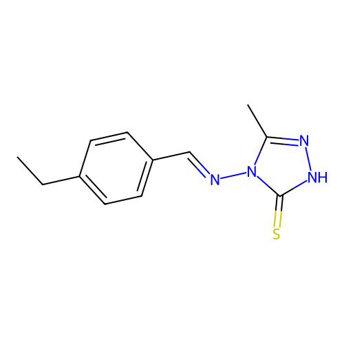4-[(4-ethylbenzylidene)amino]-5-methyl-4H-1,2,4-triazole-3-thiol structure