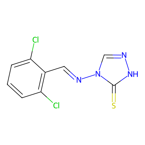 4-[(2,6-dichlorobenzylidene)amino]-2,4-dihydro-3H-1,2,4-triazole-3-thione structure