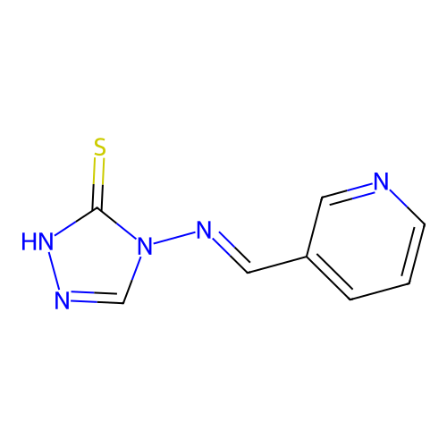 4-[(3-pyridinylmethylene)amino]-4H-1,2,4-triazol-3-yl hydrosulfide structure