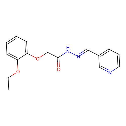 2-(2-ethoxyphenoxy)-N'-[(E)-pyridin-3-ylmethylidene]acetohydrazide structure