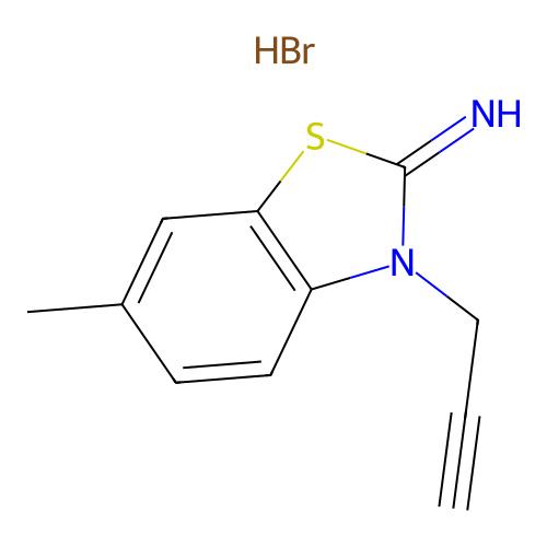 6-Methyl-3-prop-2-ynyl-1,3-benzothiazol-2-imine;hydrobromide structure