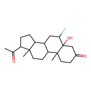 6-fluoro-5-hydroxypregnane-3,20-dione structure