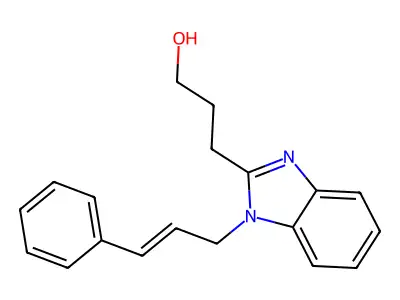 3-[1-(3-Phenylprop-2-enyl)benzimidazol-2-yl]propan-1-ol structure