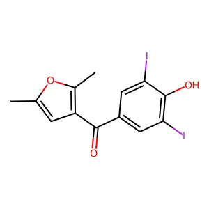 (2,5-Dimethyl-3-furanyl)(4-hydroxy-3,5-diiodophenyl)methanone structure