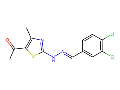 3,4-Dichlorobenzaldehyde (5-acetyl-4-methyl-1,3-thiazol-2-yl)hydrazone structure