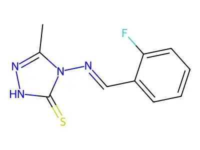 4-[(2-fluorophenyl)methylideneamino]-3-methyl-1H-1,2,4-triazole-5-thione structure