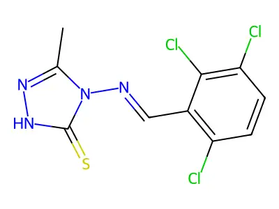 3-methyl-4-[(2,3,6-trichlorophenyl)methylideneamino]-1H-1,2,4-triazole-5-thione structure