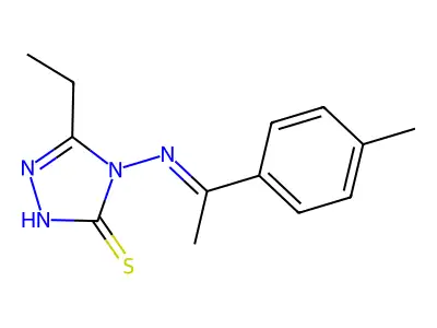 5-ethyl-4-{[1-(4-methylphenyl)ethylidene]amino}-4H-1,2,4-triazole-3-thiol structure