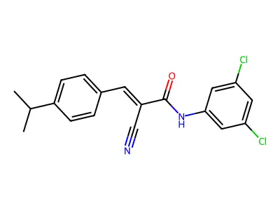 (E)-2-cyano-N-(3,5-dichlorophenyl)-3-(4-propan-2-ylphenyl)prop-2-enamide structure