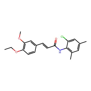 (E)-N-(2-chloro-4,6-dimethylphenyl)-3-(4-ethoxy-3-methoxyphenyl)acrylamide structure