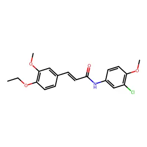 (2E)-N-(3-chloro-4-methoxyphenyl)-3-(4-ethoxy-3-methoxyphenyl)prop-2-enamide structure