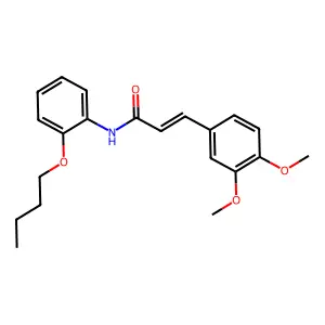(2E)-N-(2-butoxyphenyl)-3-(3,4-dimethoxyphenyl)prop-2-enamide structure