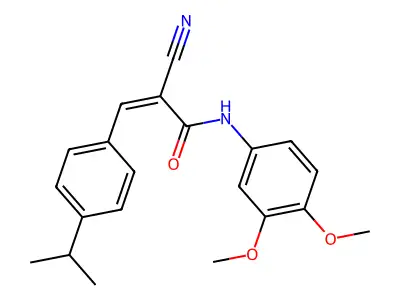 (Z)-2-cyano-N-(3,4-dimethoxyphenyl)-3-(4-propan-2-ylphenyl)prop-2-enamide structure
