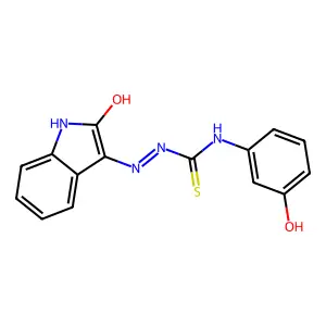1-(3-Hydroxyphenyl)-3-[(2-oxoindol-3-yl)amino]thiourea structure