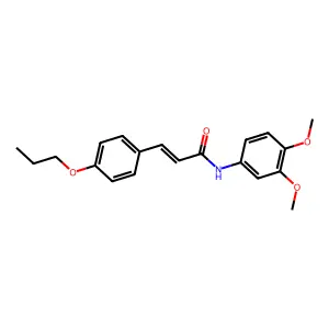 (2E)-N-(3,4-dimethoxyphenyl)-3-(4-propoxyphenyl)prop-2-enamide structure