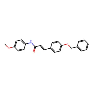 N-(4-methoxyphenyl)-3-(4-phenylmethoxyphenyl)prop-2-enamide structure