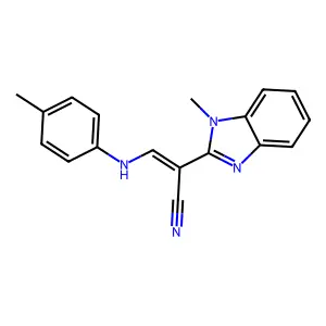 (E)-2-(1-methyl-1H-benzo[d]imidazol-2-yl)-3-(p-tolylamino)acrylonitrile structure