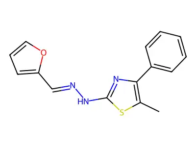N-(furan-2-ylmethylideneamino)-5-methyl-4-phenyl-1,3-thiazol-2-amine structure