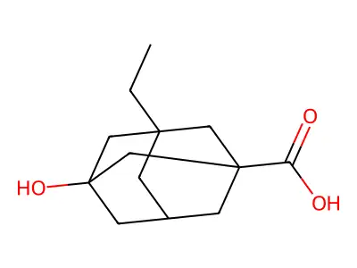 3-Ethyl-5-hydroxyadamantane-1-carboxylic acid structure