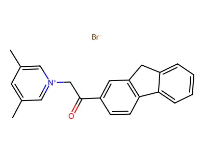 2-(3,5-dimethyl-1-pyridiniumyl)-1-(9H-2-fluorenyl)-1-ethanone bromide structure
