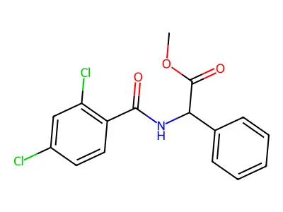Methyl 2-[(2,4-dichlorobenzoyl)amino]-2-phenylacetate structure
