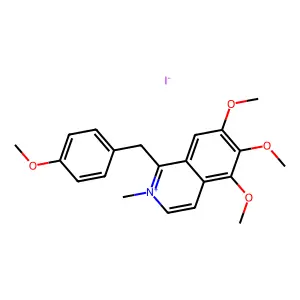 Isoquinolinium, 1-((4-methoxyphenyl)methyl)-2-methyl-5,6,7-trimethoxy-, iodide structure