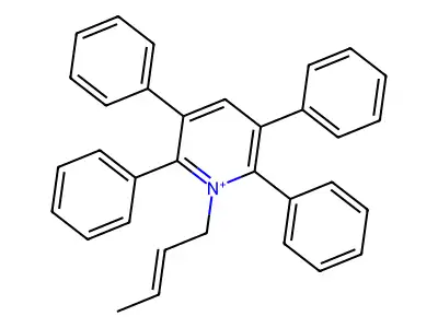 1-But-2-enyl-2,3,5,6-tetraphenylpyridin-1-ium structure