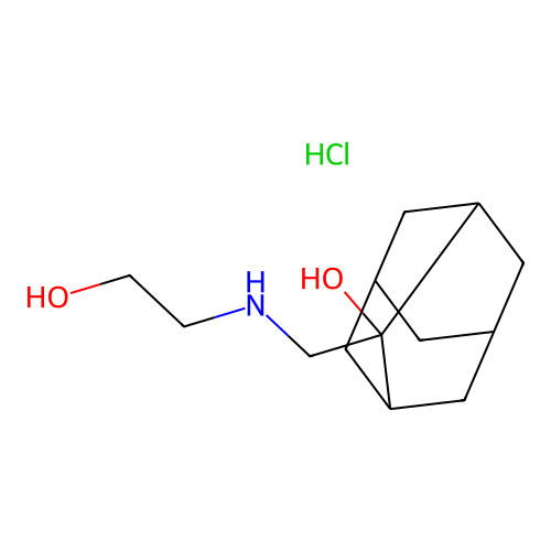 (1r,3r,5r,7r)-2-(((2-Hydroxyethyl)amino)methyl)adamantan-2-ol hydrochloride structure