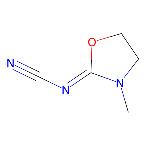 (3-甲基-1,3-噁唑烷-2-亚基)氰胺 structure