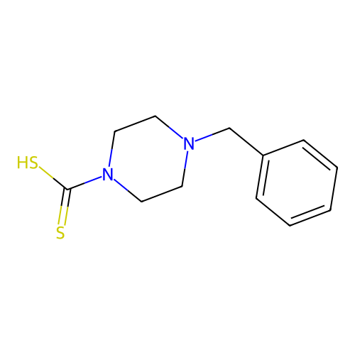 4-Benzylpiperazine-1-carbodithioic acid structure