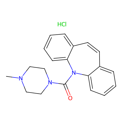 (5H-dibenzo[b,f]azepin-5-yl)(4-methylpiperazin-1-yl)methanone hydrochloride structure