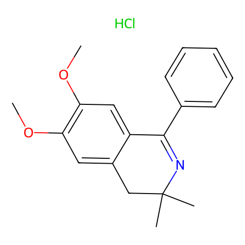 6,7-Dimethoxy-3,3-dimethyl-1-phenyl-3,4-dihydroisoquinoline, chloride structure