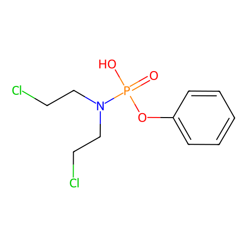 N,N-bis(2-chloroethyl)-phenoxyphosphonamidic acid structure