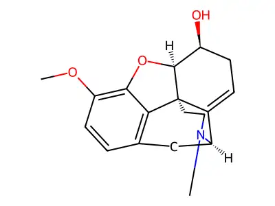 Morphinan-6-ol, 8,14-didehydro-4,5-epoxy-3-methoxy-17-methyl-, (5alpha,6alpha)- structure
