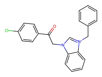 2-(3-Benzylbenzimidazol-3-ium-1-yl)-1-(4-chlorophenyl)ethanone structure