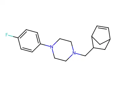 1-(2-Bicyclo[2.2.1]hept-5-enylmethyl)-4-(4-fluorophenyl)piperazine structure